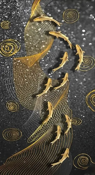 Gold Koi Rising