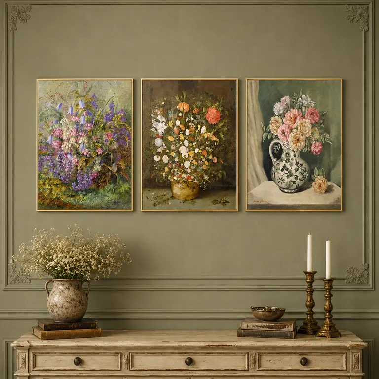 Floral Vase Wall Art Set