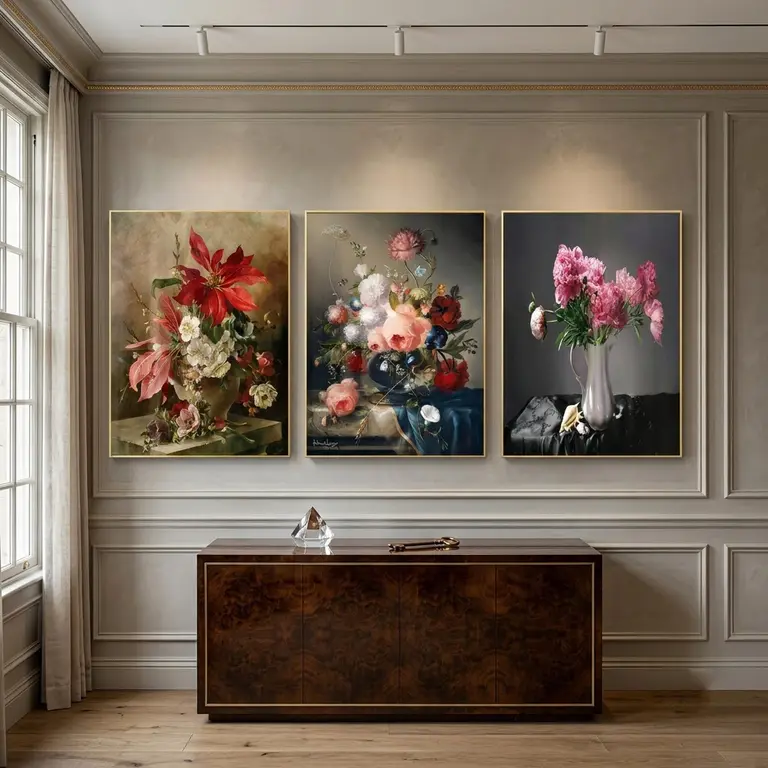 Floral Vase Wall Art Set