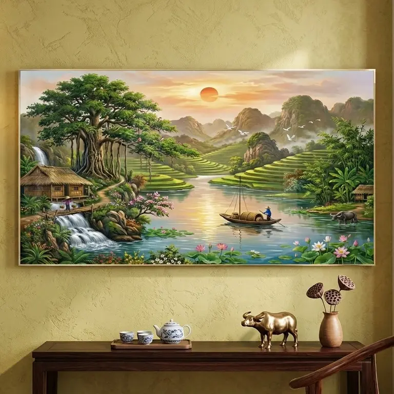 Village Landscape Artwork