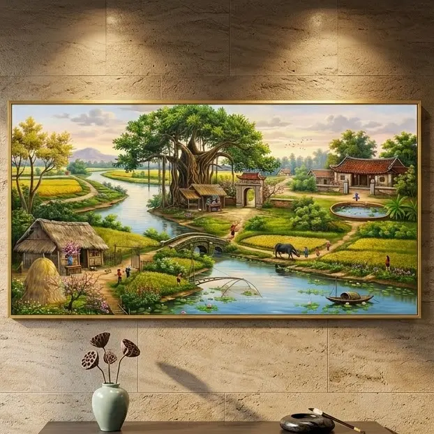 Village Landscape Artwork