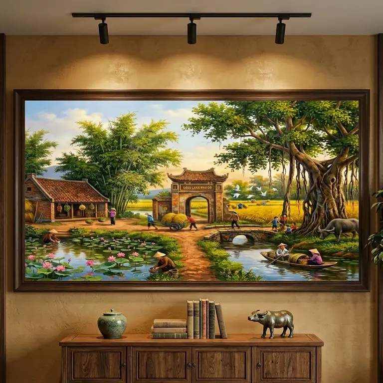 Village Landscape Artwork