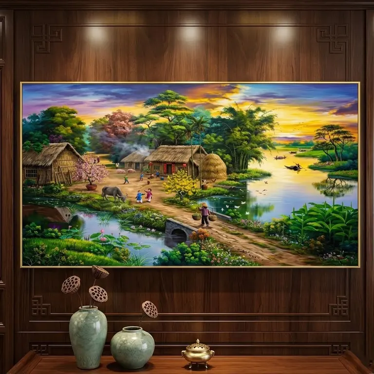Village Landscape Artwork