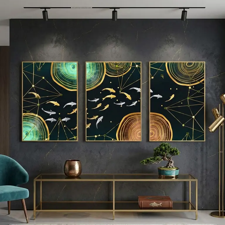 Modern Fish Artwork Set