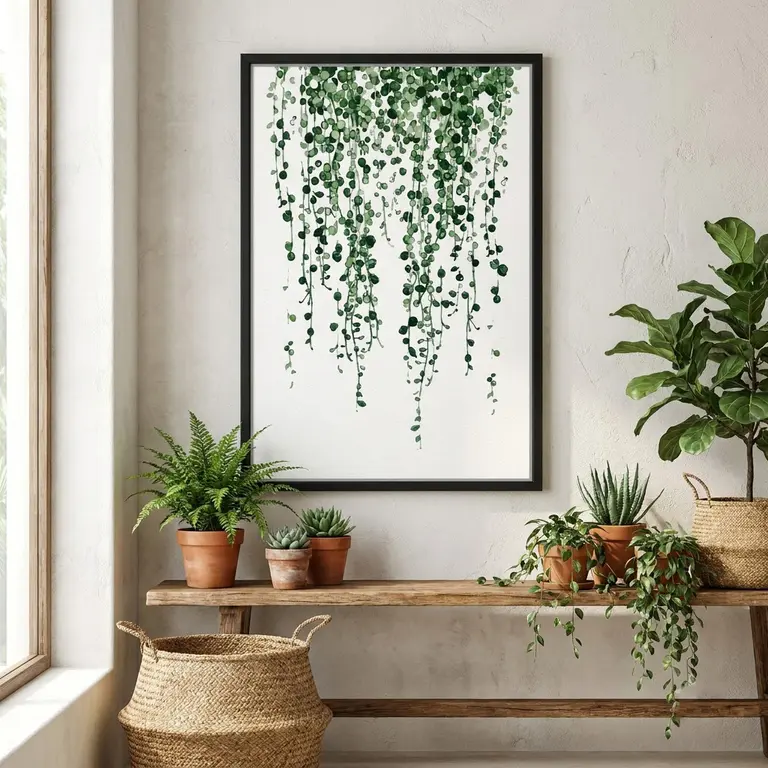 Tranh hoa lá nhiệt đới