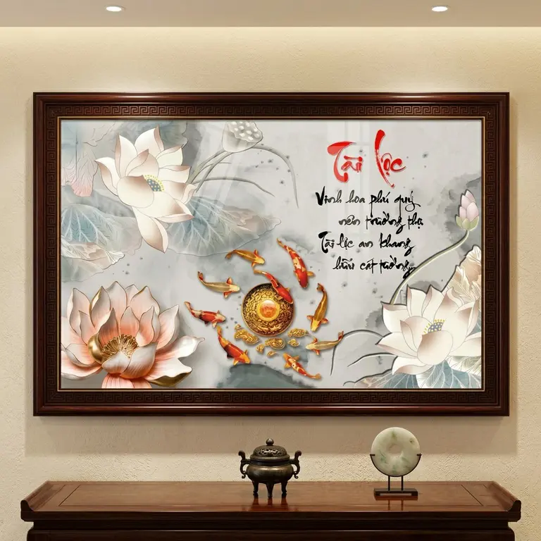 Lotus and fish Art