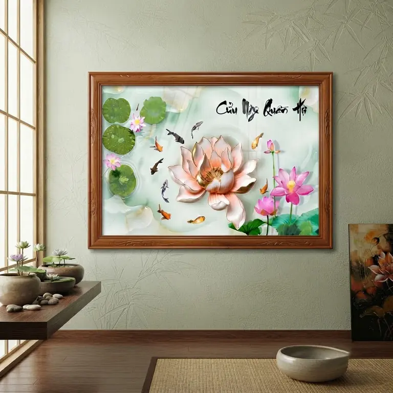 Lotus and fish Art
