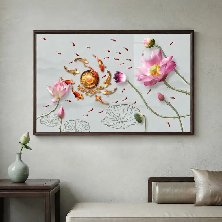 Lotus and fish Art