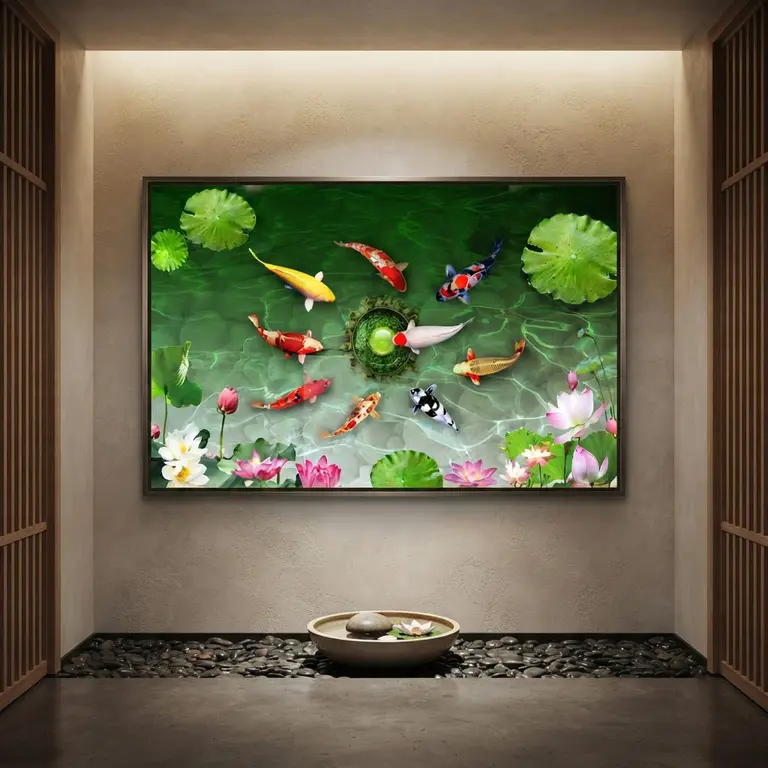 Lotus and fish Art