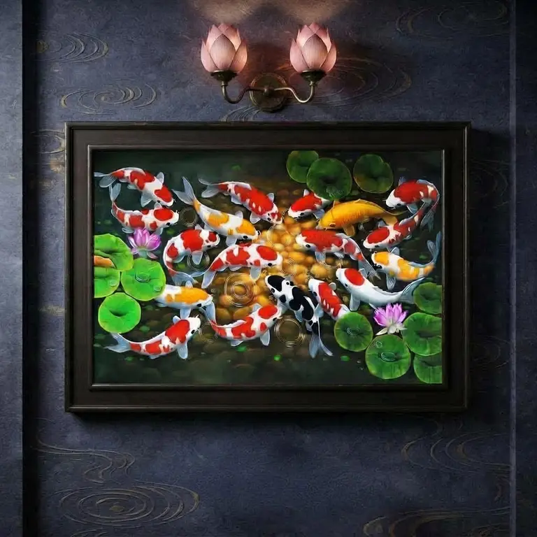 Lotus and fish Art