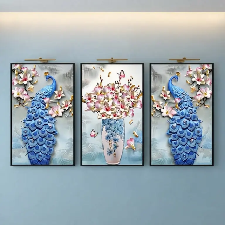 Prosperity Peacocks Art Set