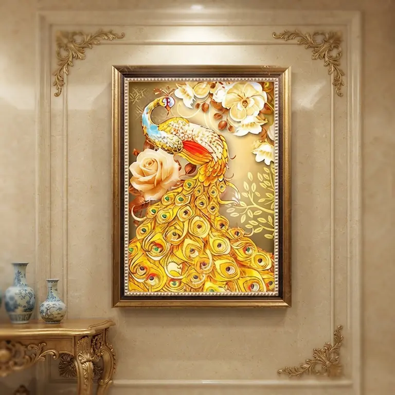 Tranh chim công phú quý